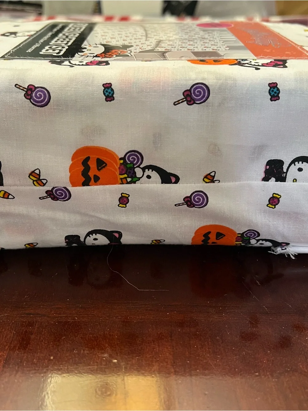 Hello Kitty Halloween Queen Sheet Set - White with Orange & Pink Accents